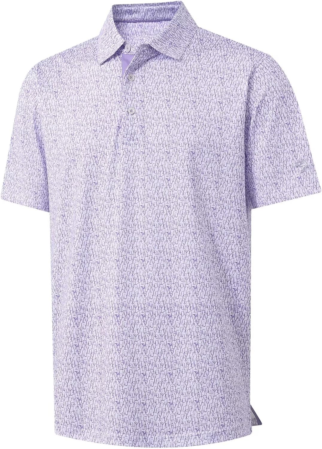 M MAELREG Mens Golf Shirt Short Sleeve Dry Fit Print Moisture Wicking Performance Patterns Collared Polo Shirt