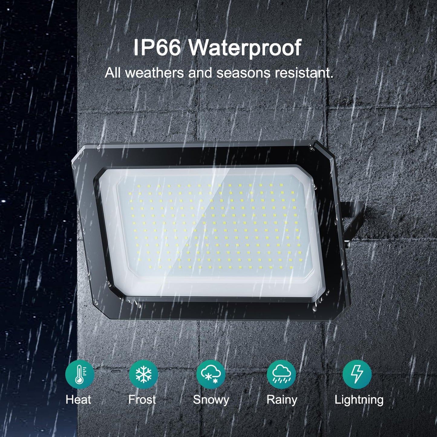 Ustellar 200W Led Flood Lights - 36000Lm, Ip66 Waterproof, Daylight White, Hard Wire, Model Ut888620 For Outdoor Security & Lighting