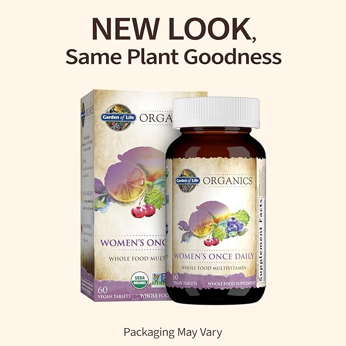 Garden of Life Dr. Formulated Probiotics Mood+ for Emotional Well-Being with Ashwagandha & Organics Multivitamin for Women - 60 Veggie Caps & 60 Tablets