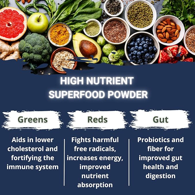 Gaspari Nutrition Greens and Reds: Organic Superfood Powder, Immune Support, Probiotics and Fiber, Vegan and Non-GMO (30 Servings, Natural Fruity)