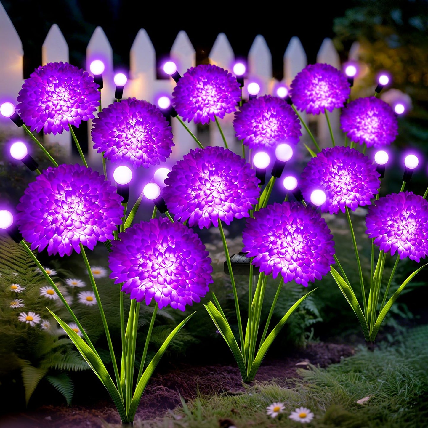 Solar Garden Lights  6 Pack Solar Purple Swaying Firefly Lights With Flowers  Waterproof Purple Halloween Flowers Light Outdoor For Garden Patio Yard Fall Decoration  Gifts For Women Mother S Day