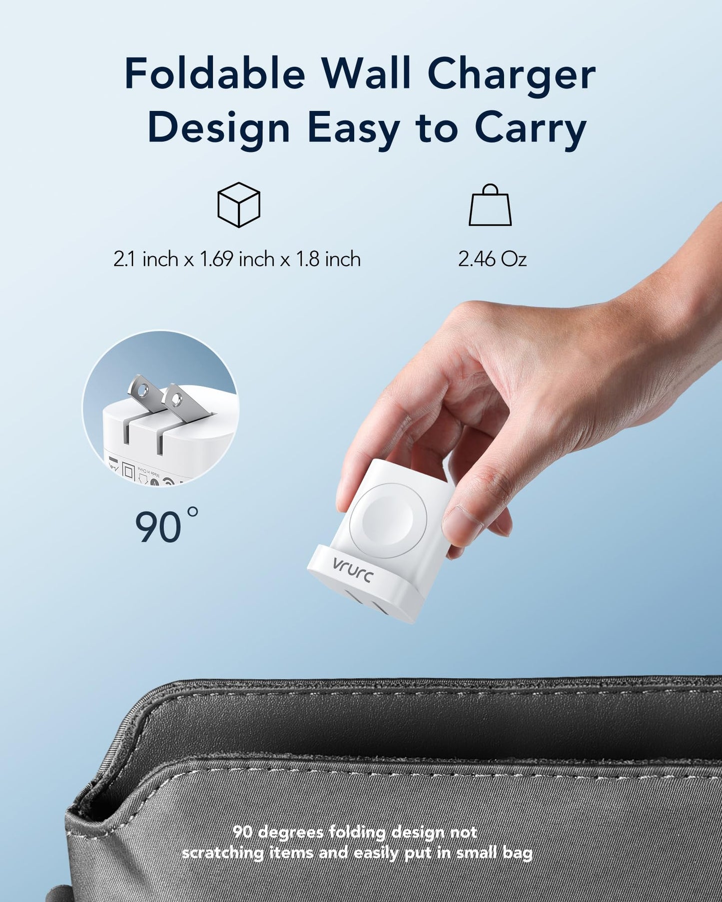 Vrurc Charger For Apple Watch, Usb C Wall Charging Block For Iphone, 20W Fast Charging,Foldable Plug Travel Charger Stand For Iw