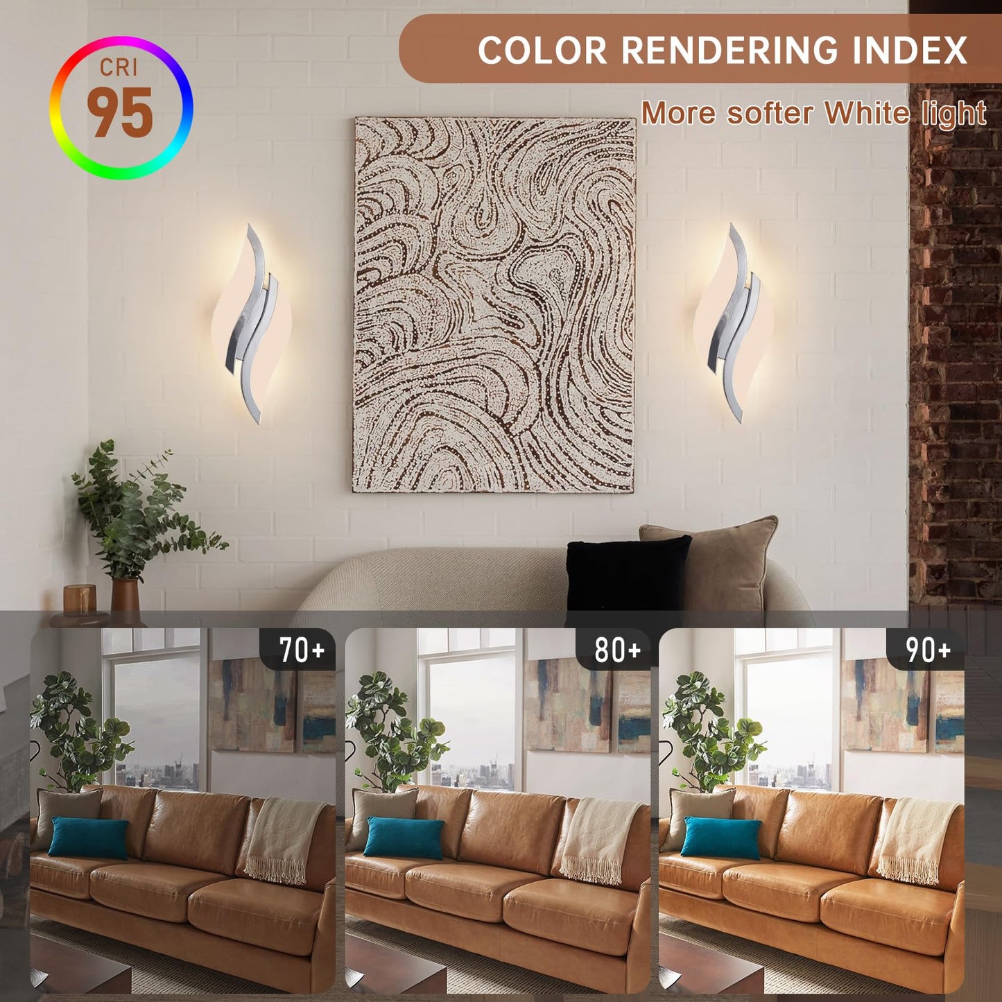 Caneoe Modern Led Wall Sconce 3000K Warm White Indoor Wall Light Fixtures Acrylic Wall Sconce Lighting For Living Room Bedroom Bedside Bathroom Hallway Stairway Wall Lamp (Chrome  1 Pack  3000K)