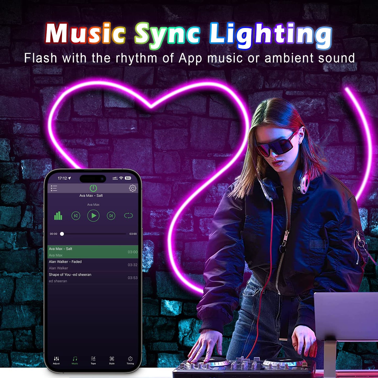 L8Star Rgb 16.4Ft Led Neon Rope Light With Remote Control, Flexible Plastic Strip For Indoor/Outdoor Decor, Model L82M