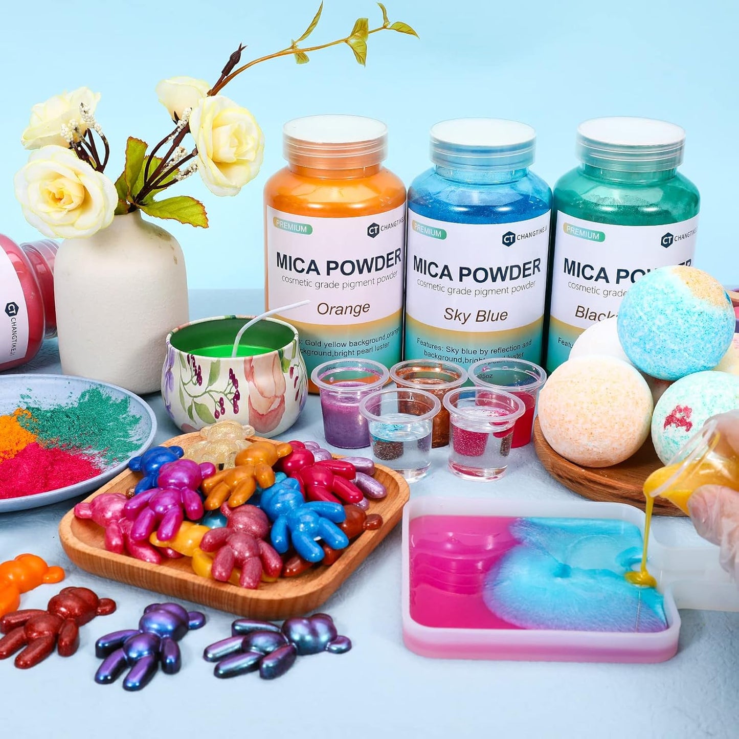 Mica Powder,200g/7.22oz Large Jar,Mauve Mica Powder Pigment for Epoxy Resin，Lip Gloss，Paint，Dye，Soap Making，Nail Polish,Candle Making,Bath Bombs