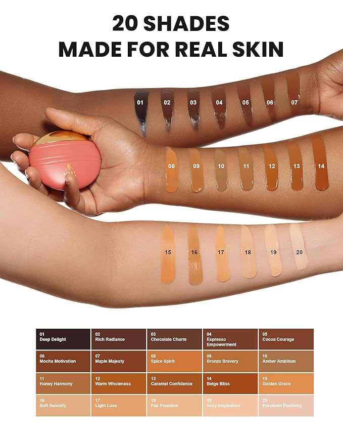 Konfident Glow Skin Tint – Chocolate Charm Hydrating Oil-Free Glass-Skin Foundation, Buildable Light-to-Medium Coverage, 30 ml – Inclusive Clean Makeup for Radiant Confidence