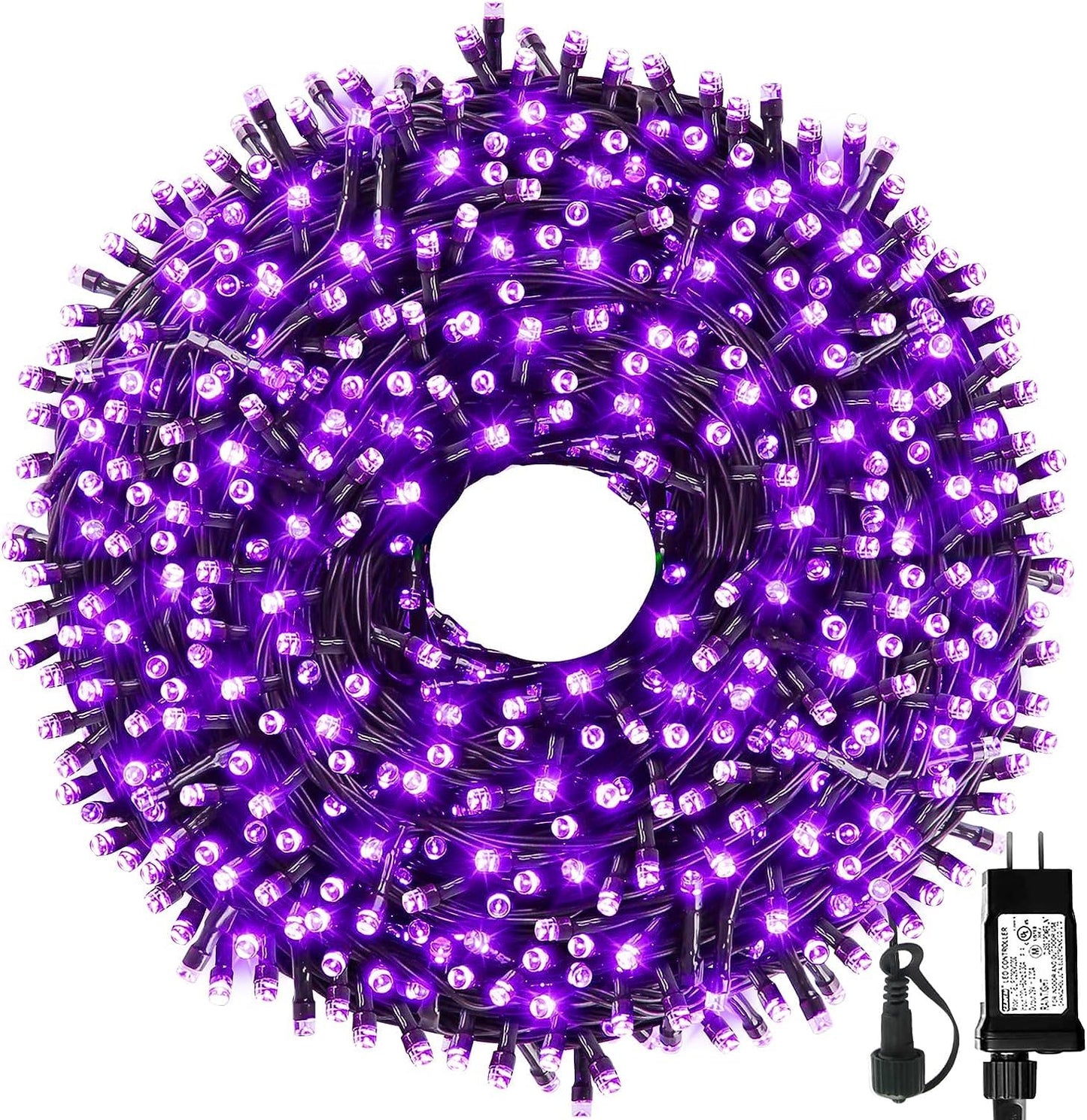 MZD8391 Christmas String Lights 105FT 300LED 8 Modes Indoor Outdoor Purple QL300AE