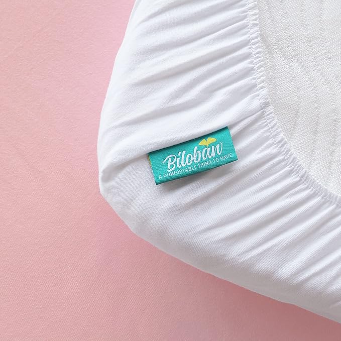 Bassinet Sheets Fit for Dream On Me Traveler/Skylar/Waves Bassinet Bedside Sleeper,100% Cotton, 2 Pack, Ultra Soft Bassinet Sheet, White and Pink