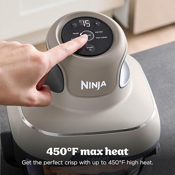Ninja Crispi Air Fryer, Microwave, Freezer & Dishwasher Safe, Non Toxic Glass Portable Cooking System, 4 QT & 6 Cup Glass Containers with Storage Lids, Easy Meals, Air Fry, Bake, Stone, FN101ST