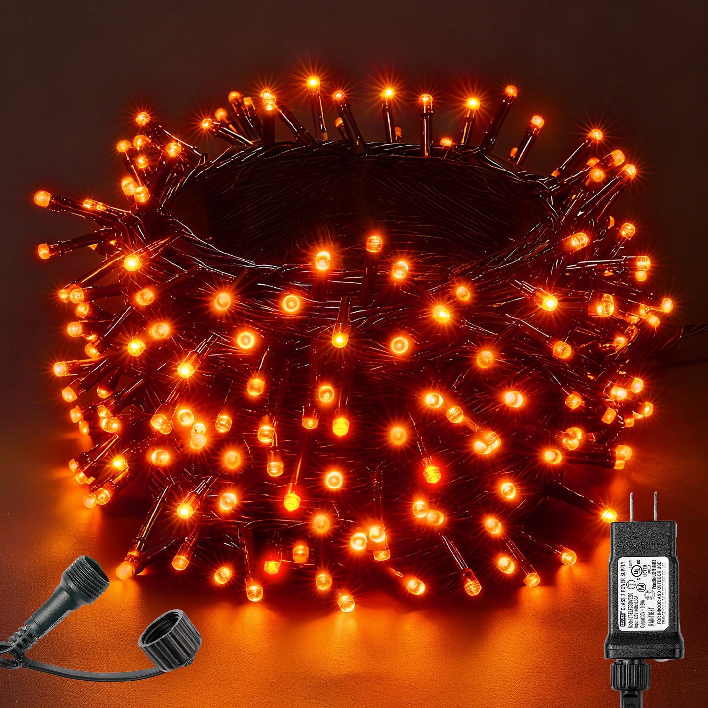 Blctec Halloween Lights Indoor Outdoor 300 Led 108Ft  Orange Halloween String Lights With 8 Modes  Ul Certified  Connectable Plug  Waterproof & Timer For Yard Porch Haunted House Holiday Decorations