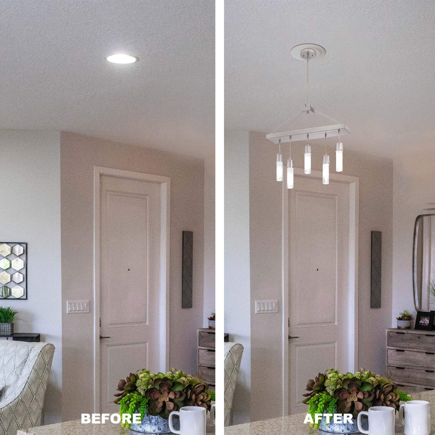 Ciata Recessed Can Light Conversion Kit to Pendant, Plastic, White Finish, 1 Pack