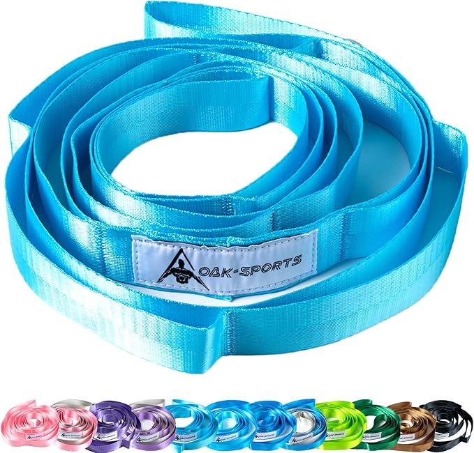 Oak-Sports Stretching Strap Yoga Strap for Physical Therapy with 10 Loops, Yoga Straps for Stretching, Upgraded Non-Elasti...