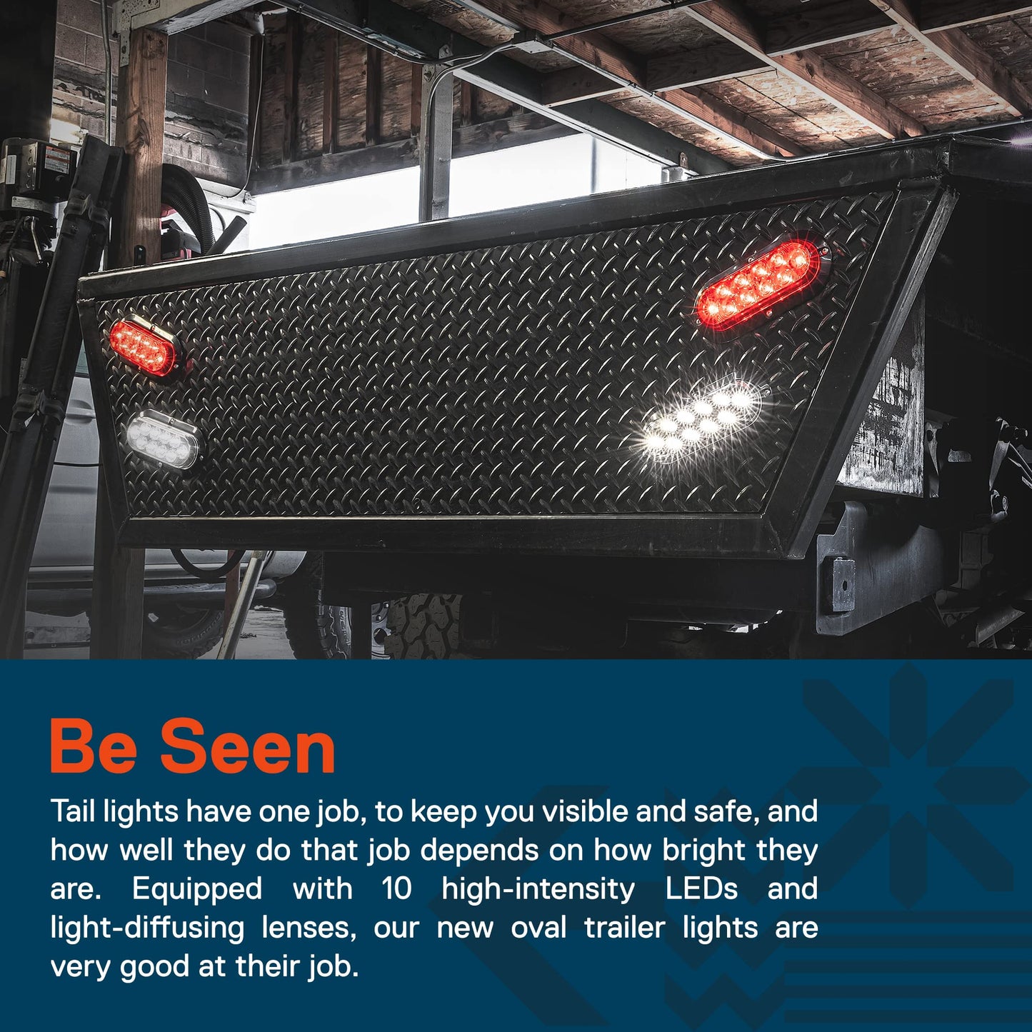 ONLINE LED STORE 6 inch Amber Oval LED Trailer Tail Light - Waterproof, Surface-Mount, Park & Turn Signal for Marine Trailer, RV, Trucks