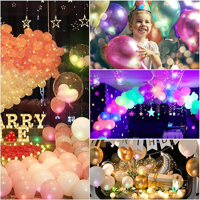 ZGWJ 100PCs Mini Led Lights,Flash Led Balloons Light up Balloons for Party Decorations Neon Party Lights for Paper Lantern Easter Eggs Birthday Party Wedding Halloween Christmas Decoration, Purple