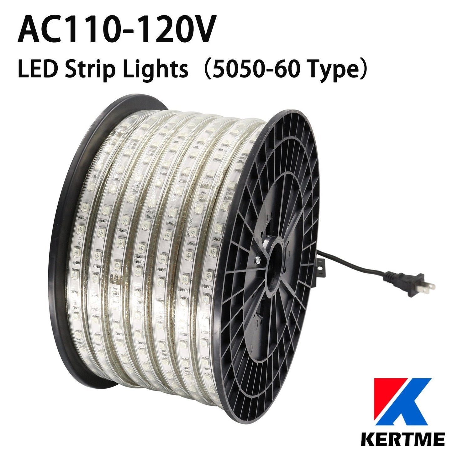 Kertme 5050-60 Led Strip Lights, 50M Warm White, Waterproof, Dimmable With Remote, Flexible Rope Light For Home/Garden Decoration