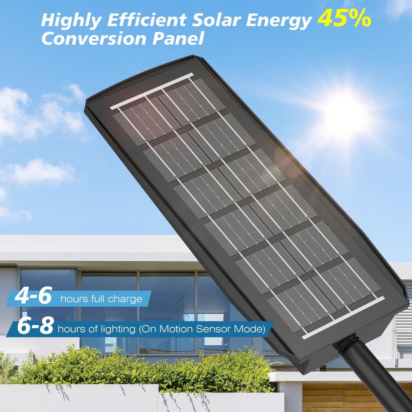 OKPRO Solar Lights Outdoor 320° Motion Sensor IP66 Waterproof 4-Pack Black Metal Model OK-XY120-4