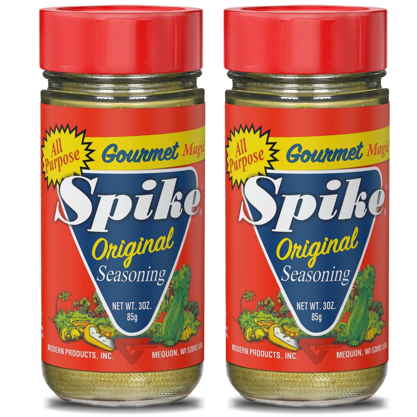 Spike Original All-Purpose Seasoning Salt, Herb, Veggie & Spice Blend 2-Pack - MSG-Free Seasonings & Spices, 3 Oz Ea