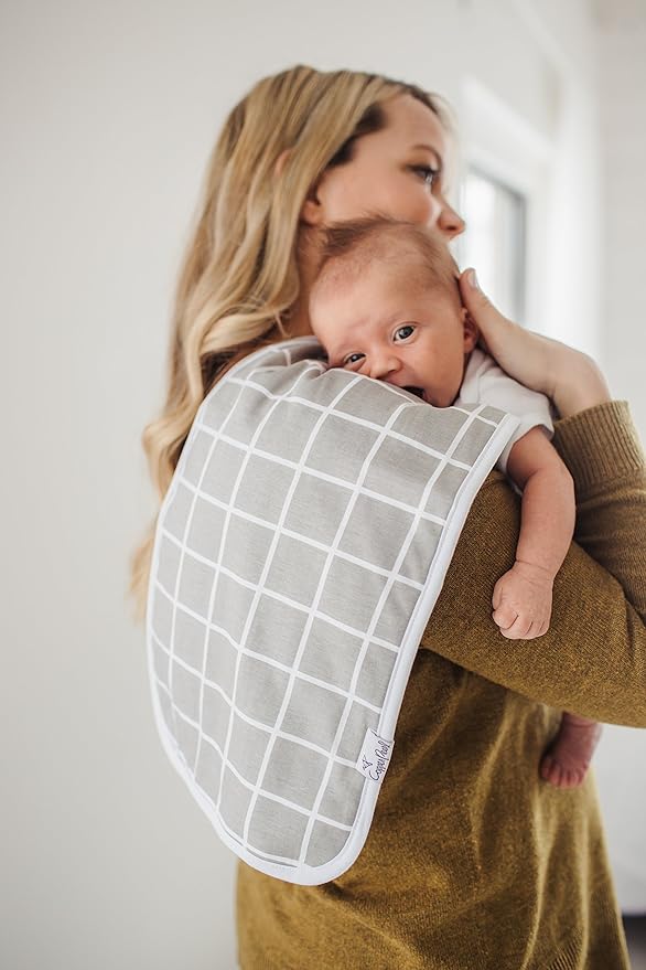 Copper Pearl Baby Burp Cloth Large 21''x10'' Size Premium Absorbent Triple Layer 3 Pack Gift Set “Urban Set