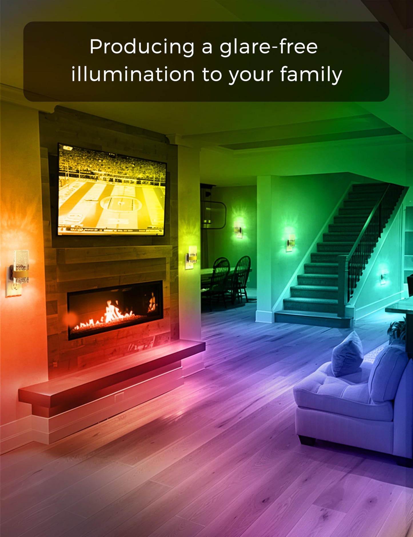 L Lohas Led Night Lights Plug Into Wall [2 Pack]  Color Changing Night Light With Dusk To Dawn Sensor  Rgb 180?Rotating Night Light  0-100Lm Dimmable Nightlight For Kids  Bathroom  Hallway Gift