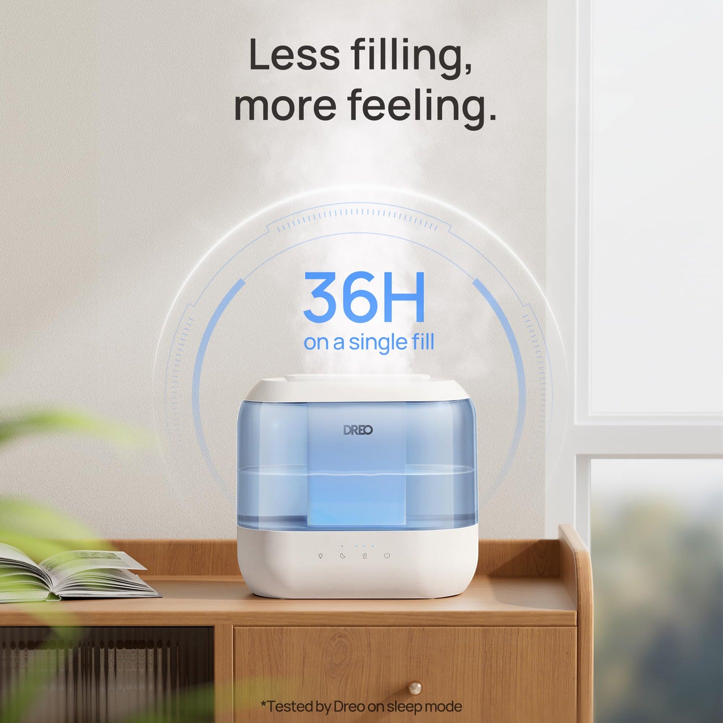 Dreo Humidifiers For Bedroom, Top Fill 4L Supersized Cool Mist Humidifier With Oil Diffuser And Nightlight, 36H Runtime, Quiet U