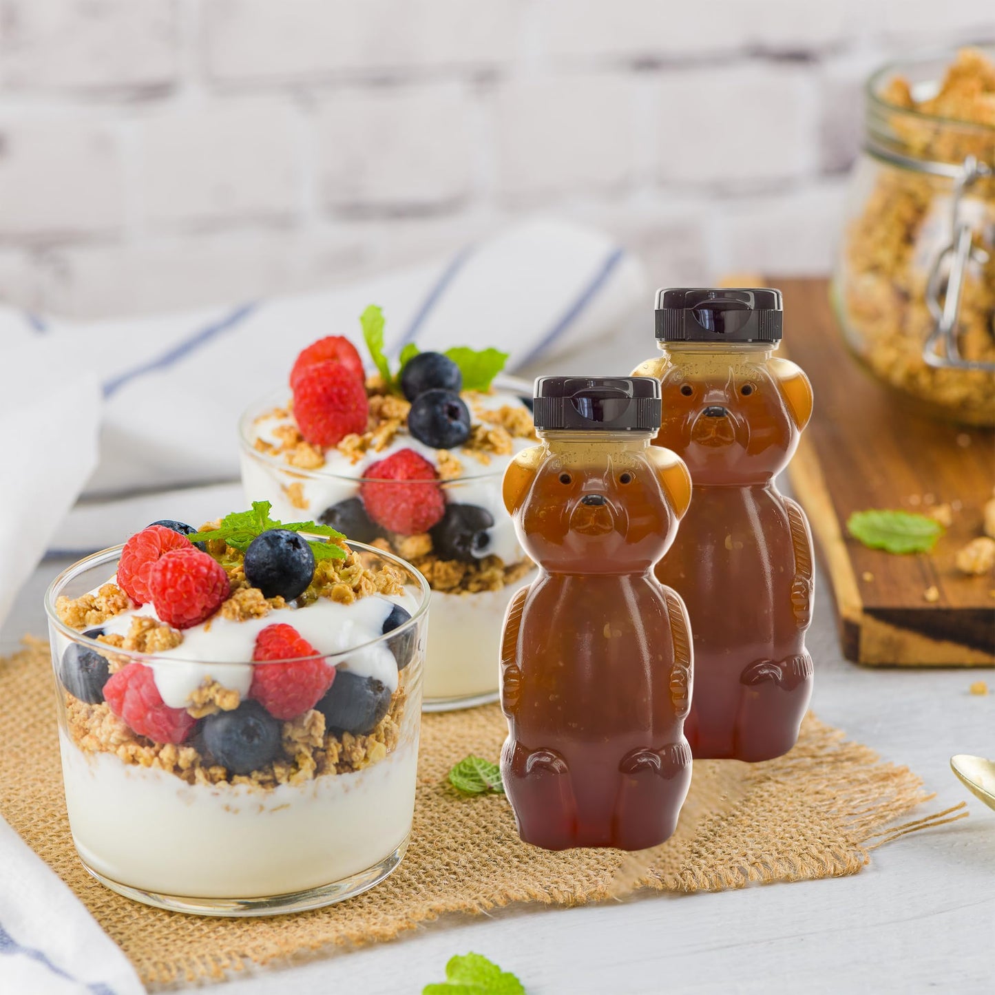 Cornucopia Brands Honey Bear Straw Cups (3-Pack); 8-Ounce Therapy Sippy Bottles w/Flexible Straws