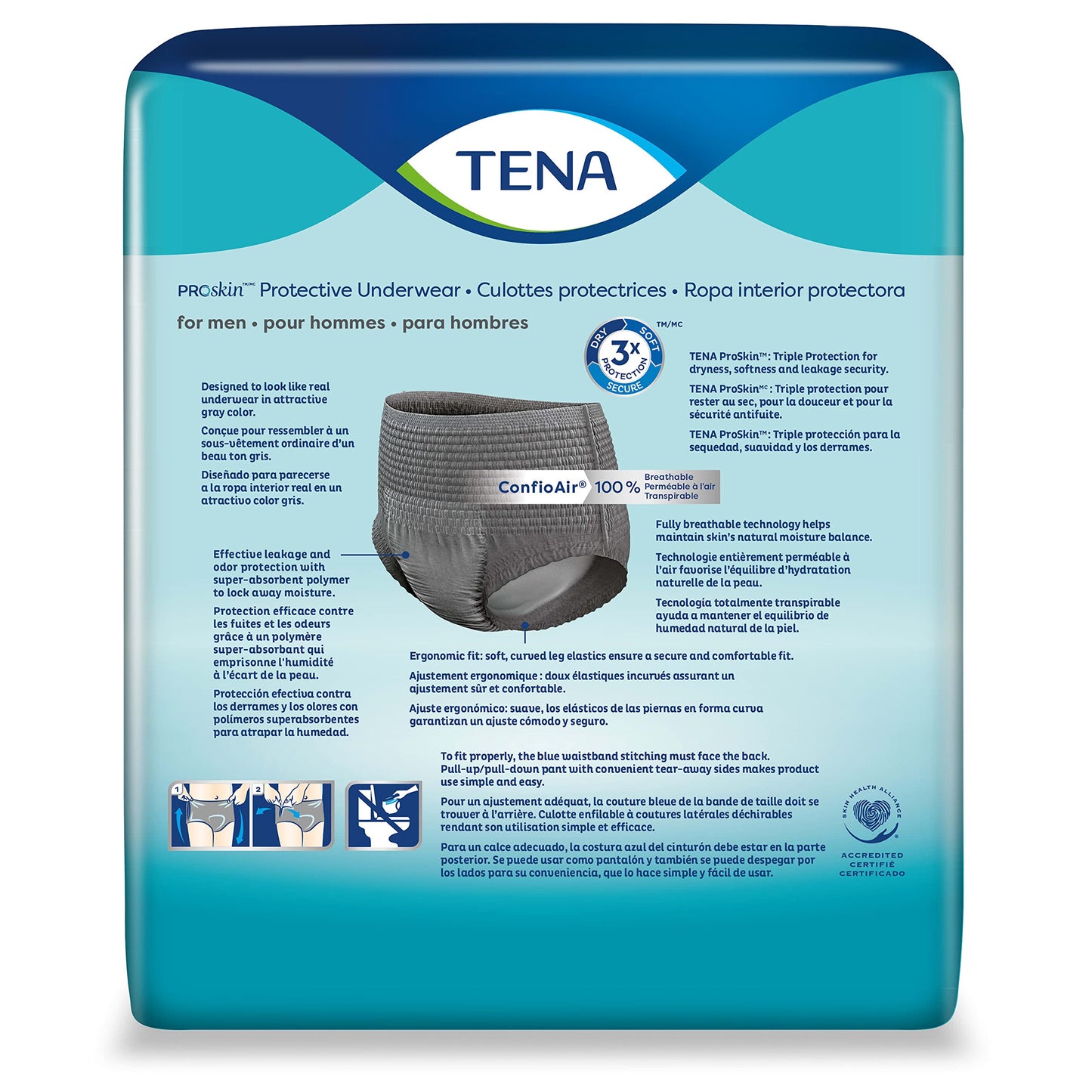 Tena ProSkin Incontinence/Bladder Control Underwear for Men, Maximum Absorbency, Extra Large, 56 ct