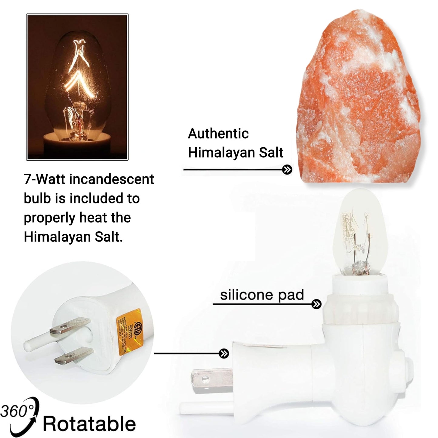 Spantik Pink Himalayan Salt Lamp - Hand Carved Natural Night Light for Home Decor