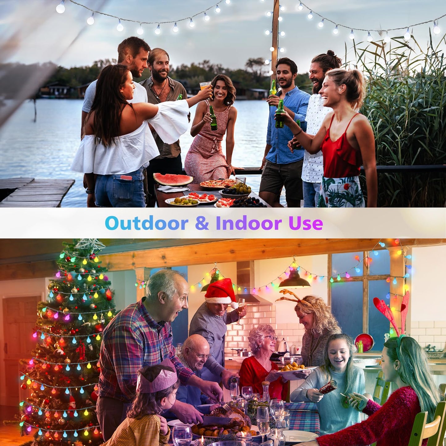 OMIKA Color Changing String Lights, 33FT 60 LEDs, Waterproof Globe Lights with Remote, Model MKR-BO-27