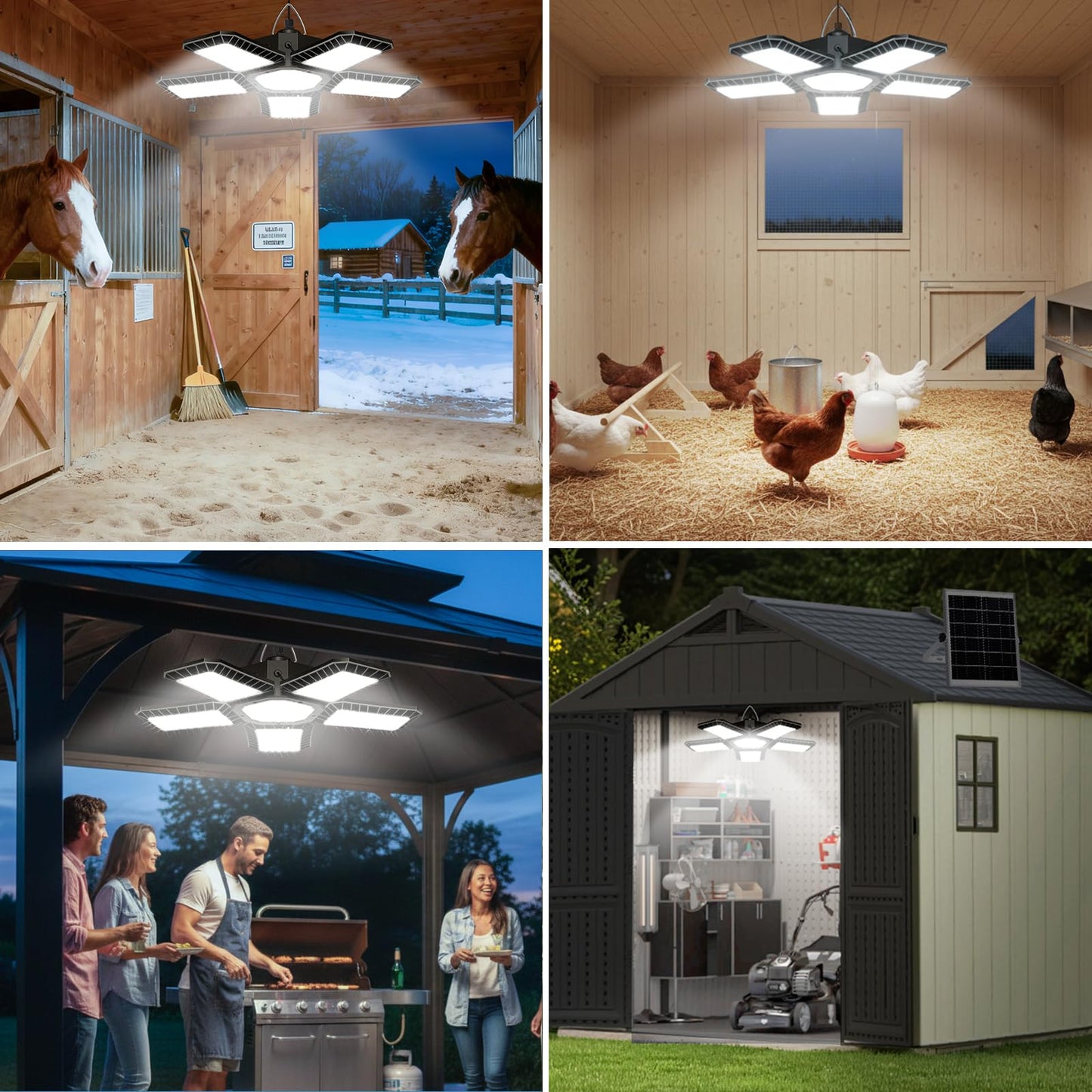 Solar Shed Light Indoor Outdoor, Upgrade Large 267LED Solar Powered Motion Sensor Pendant Light Works Day & Night, Solar Indoor Light with 2 Lighting Modes + Timer & Remote for Shed Gazebo Garage Barn