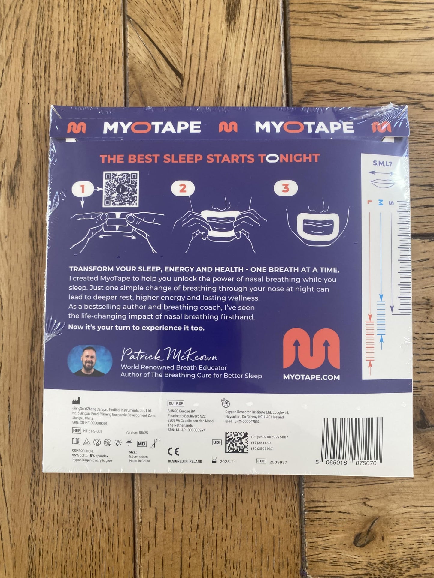 MyoTape - Sleep Tape 30 Nights Supply - Reduce Snoring - Improve Your Sleep - Promote Nasal Breathing - Comfortable & Gentle On Skin - Large