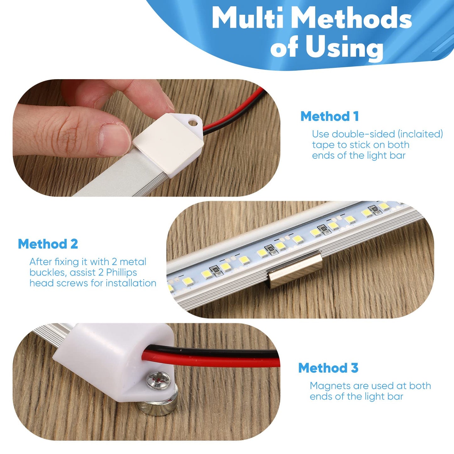 8 Pcs 12V Interior Led Light Bar For Car Led Light With Switch And Magnets Strip White 12V Lighting For Indoor Room Home Car Cargo Truck Trailer Van