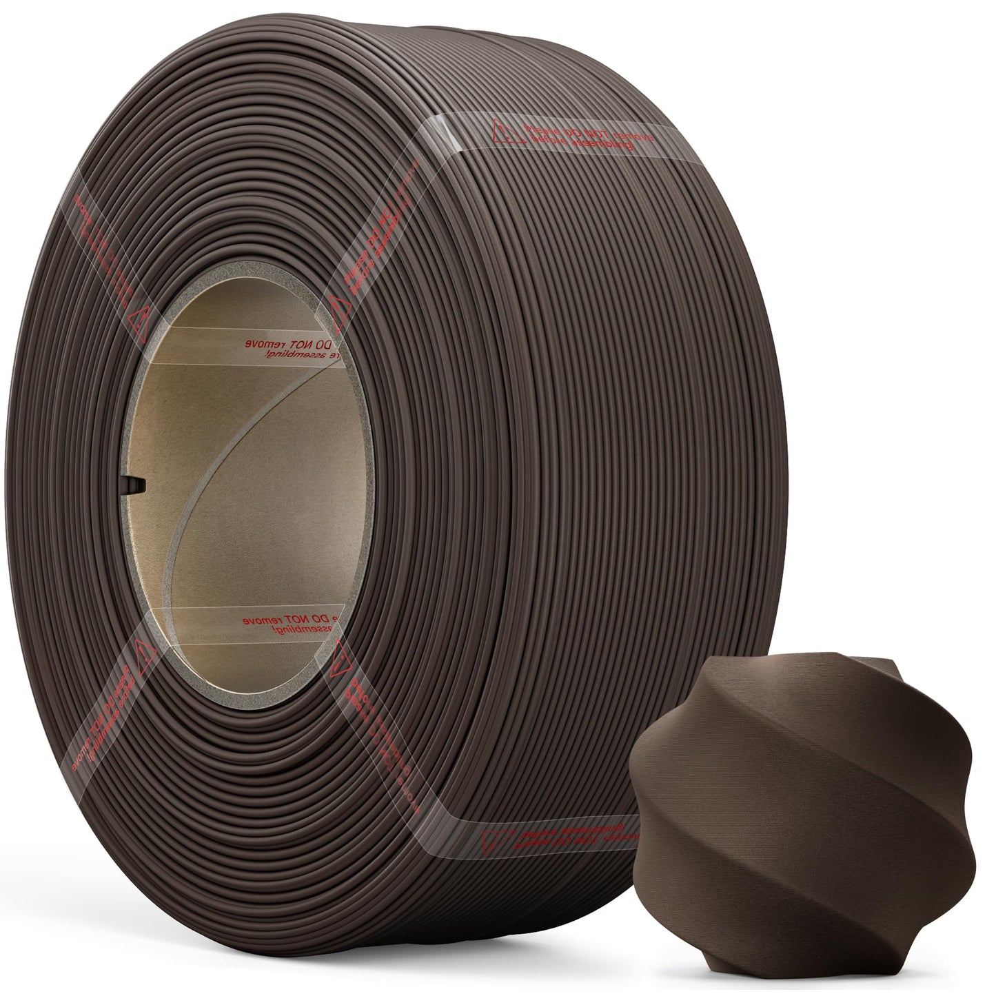 MarsWork Matte PLA Refill Filament 1kg (2.2lbs) for Reusable Spools, 1.75mm Spool-Less 3D Printing Filament Brown, Compatible wi