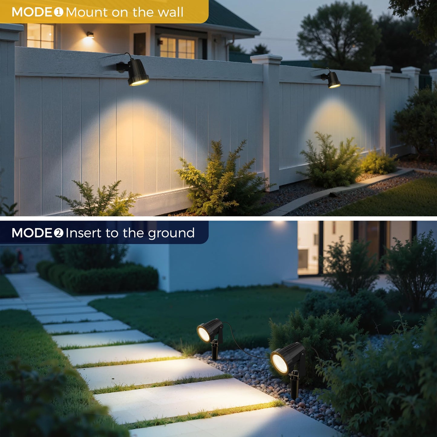 L Lohas Led 12W Dusk To Dawn Outdoor Lighting  Auto On/Off 3000K Landscape Outdoor Spotlight  Ip66 Waterproof Plug In Spot Lights For Yard  Garden  House  Pathway  Plant(4 Pack)