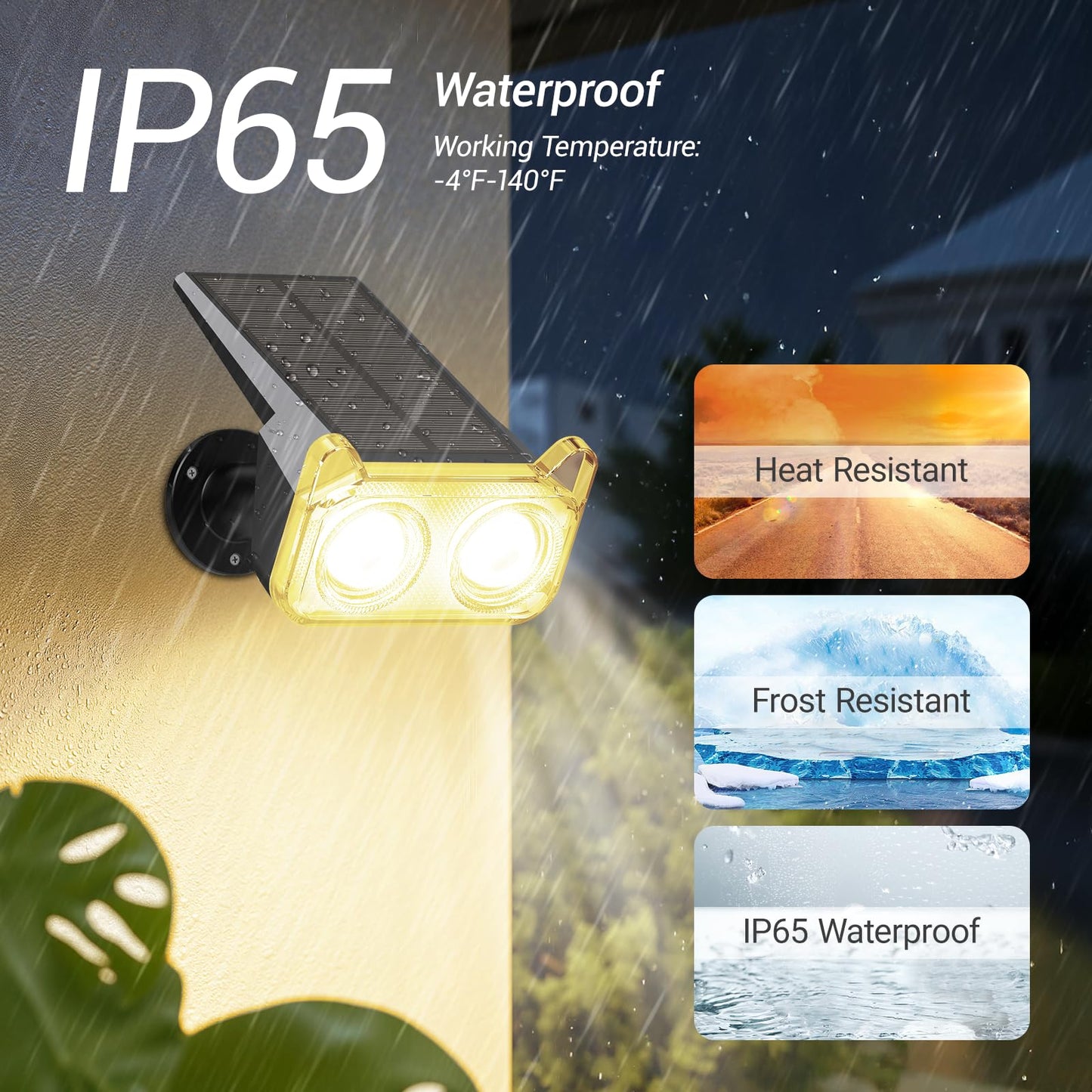 Wdtpro Upgraded Solar Spot Lights Outdoor  Solar Lights Outdoor Waterproof  30H+ Runtime Spotlights  Auto On/Off  Dusk To Dawn Lighting For Yard Patio Garden Pathway Landscape 2P  Warm White