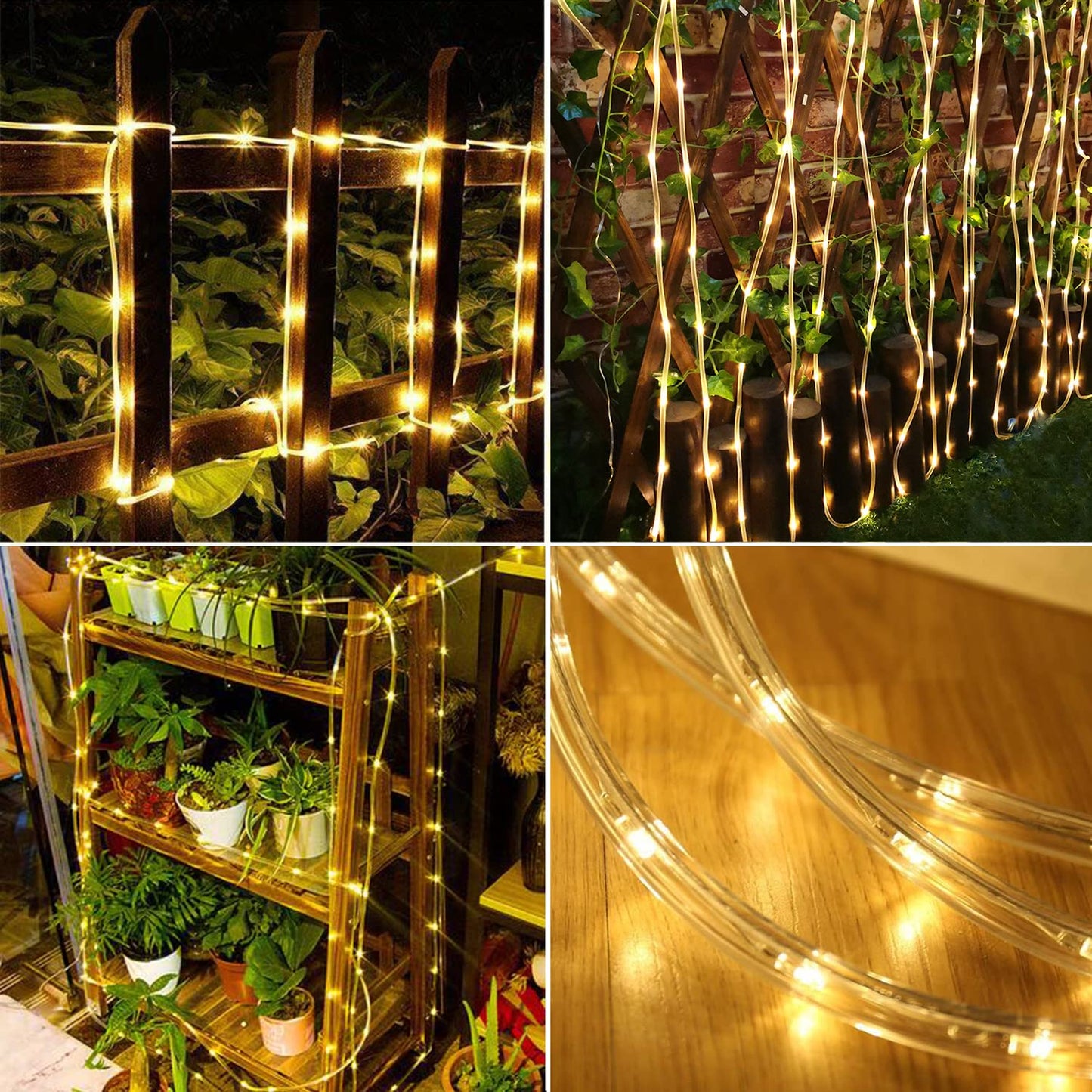 LairtPOW Solar Outdoor Lights 100 LED 3 Pack, Warm White, IP65 Waterproof for Garden, Party, Home, Wedding, Christmas, Halloween Decor