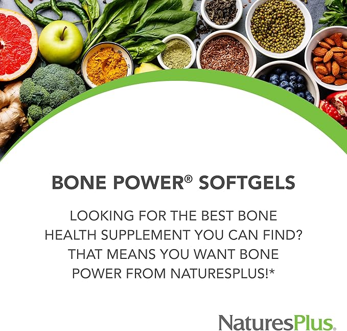 Natures Plus Bone Power - 180 Softgels, Pack of 2 - Osteo Nutrient Complex - Dairy Free, Gluten Free - 90 Total Servings