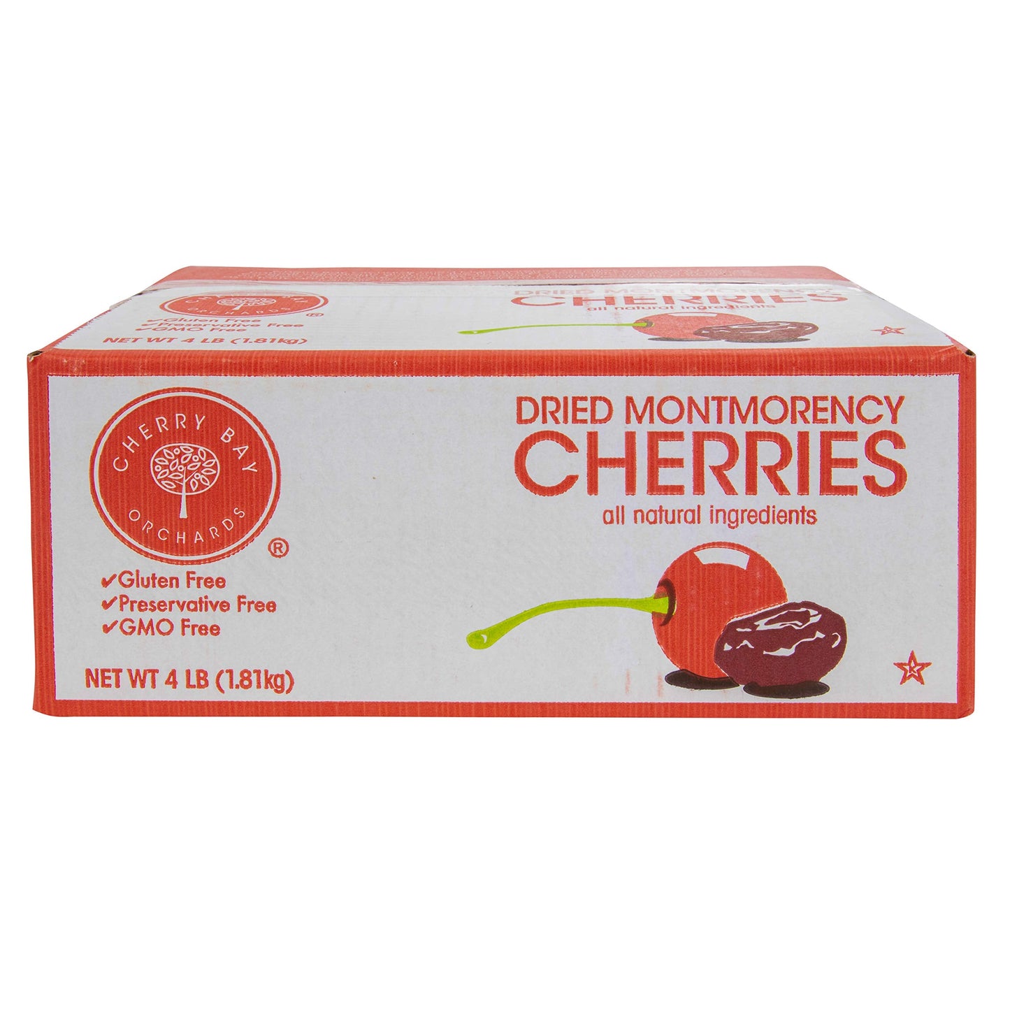 cherry Bay Orchards - Dried Montmorency Tart cherries (4 lb. box) - 100% Domestic All Natural Kosher certified gluten Free and g