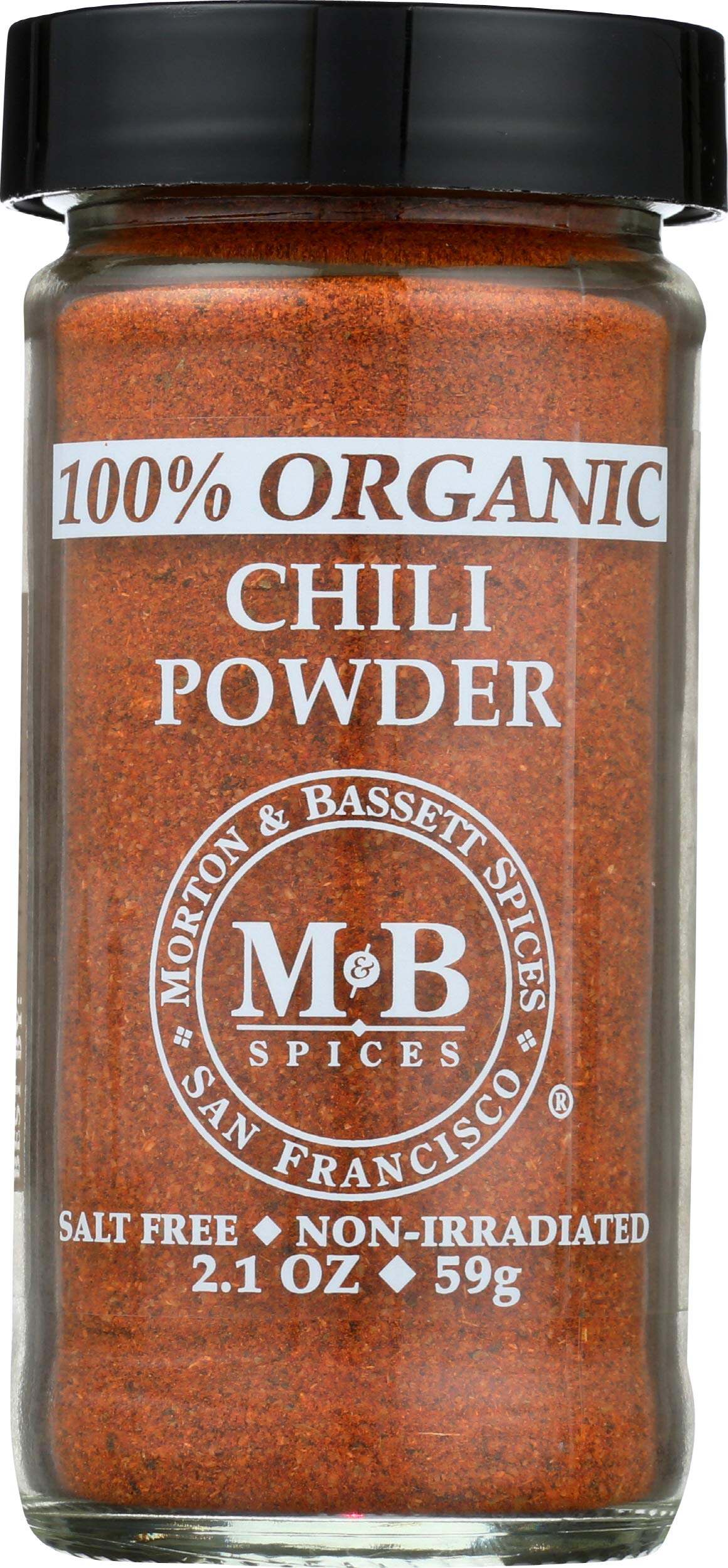 Morton & Bassett 100% Organic Chili Powder | Robust Blend for Tacos  Chili & Tex-Mex Dishes | Gluten Free  Salt Free  Non-GMO | 2.1 oz Jar