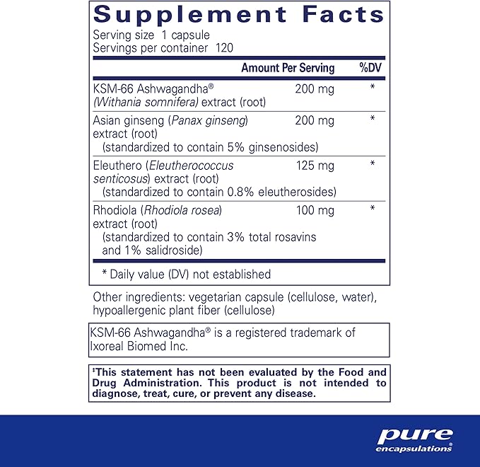 Pure Encapsulations Energy Xtra | Adaptogen Formula for Stamina* | 120 Capsules