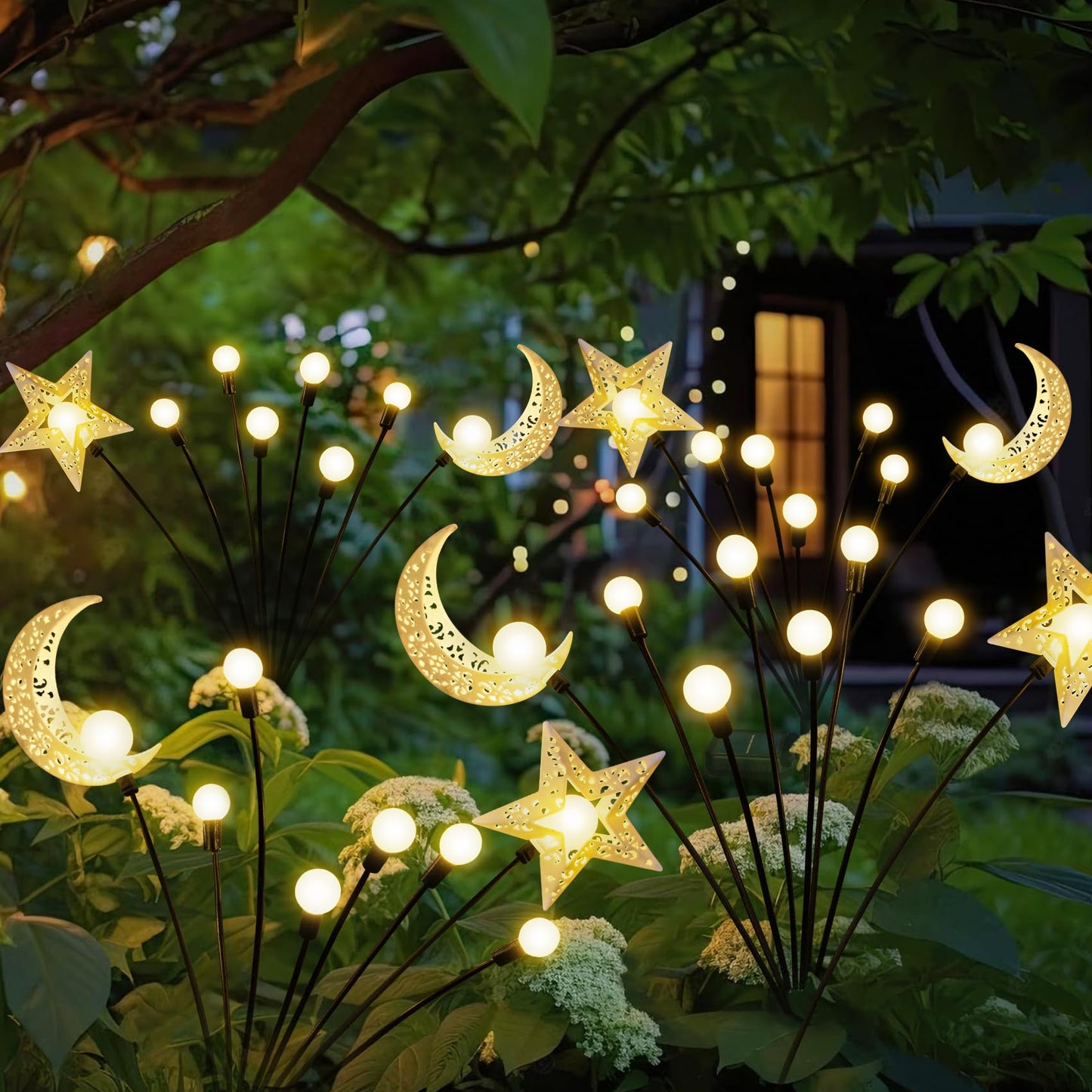 TAKE ME Solar Firefly Lights - Waterproof Pathway Decor, 2 Packs, Warm White, Model TAKE ME-369001