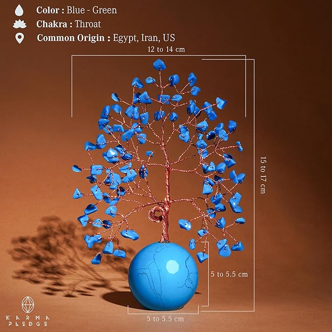Crystal Tree of Life Home and Office Decor Gifts for Women, Turquoise Chakra Healing Stones Feng Shui Bonsai Tree for Positive Energy, Money, Good Luck, Christmas Decor, Birthday Gifts for Mom