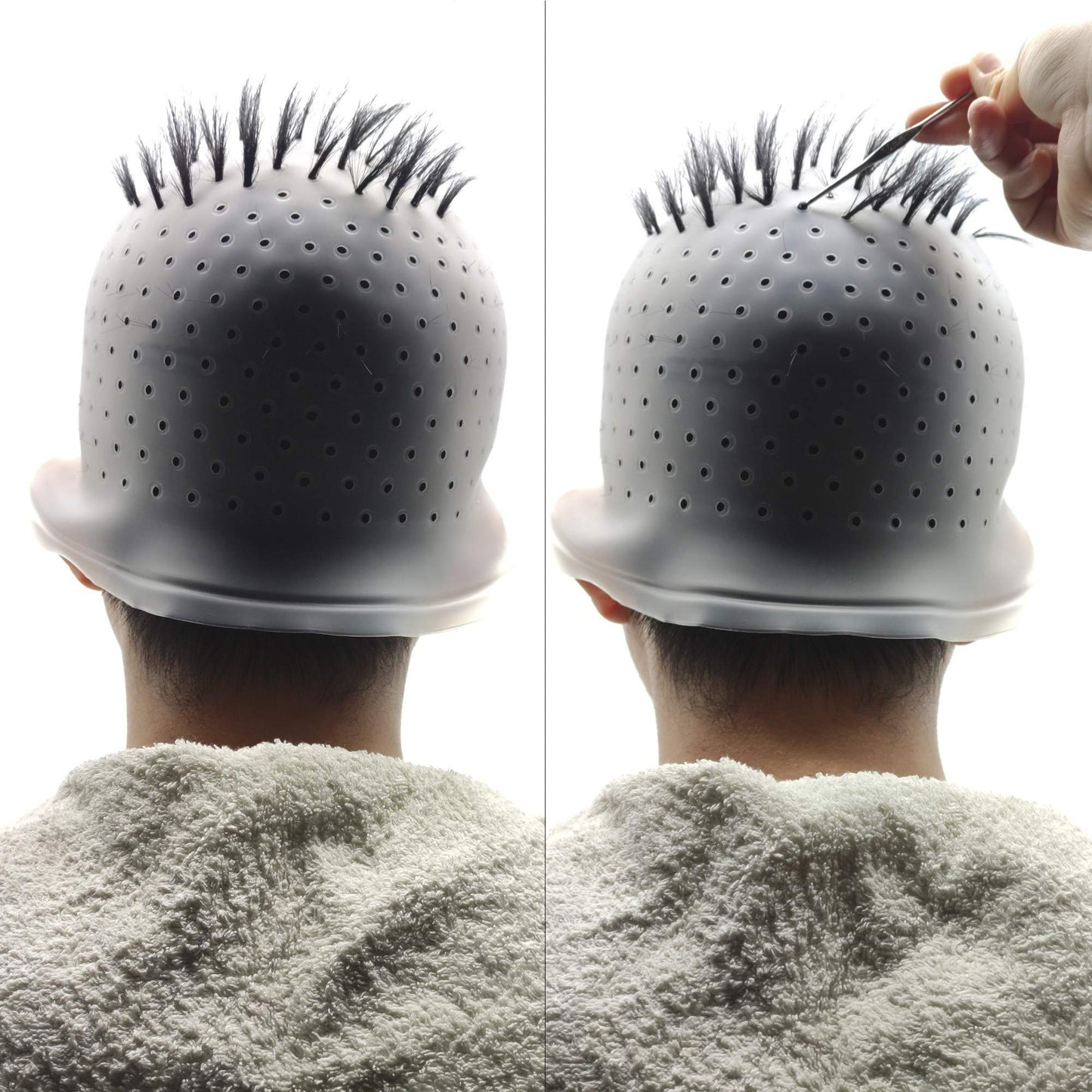 Holes Open Silicone Highlight Hair Cap Punched Hair Highlighting Cap Reusable Frosting Cap Highlights Caps for Hair Dyeing DIY H