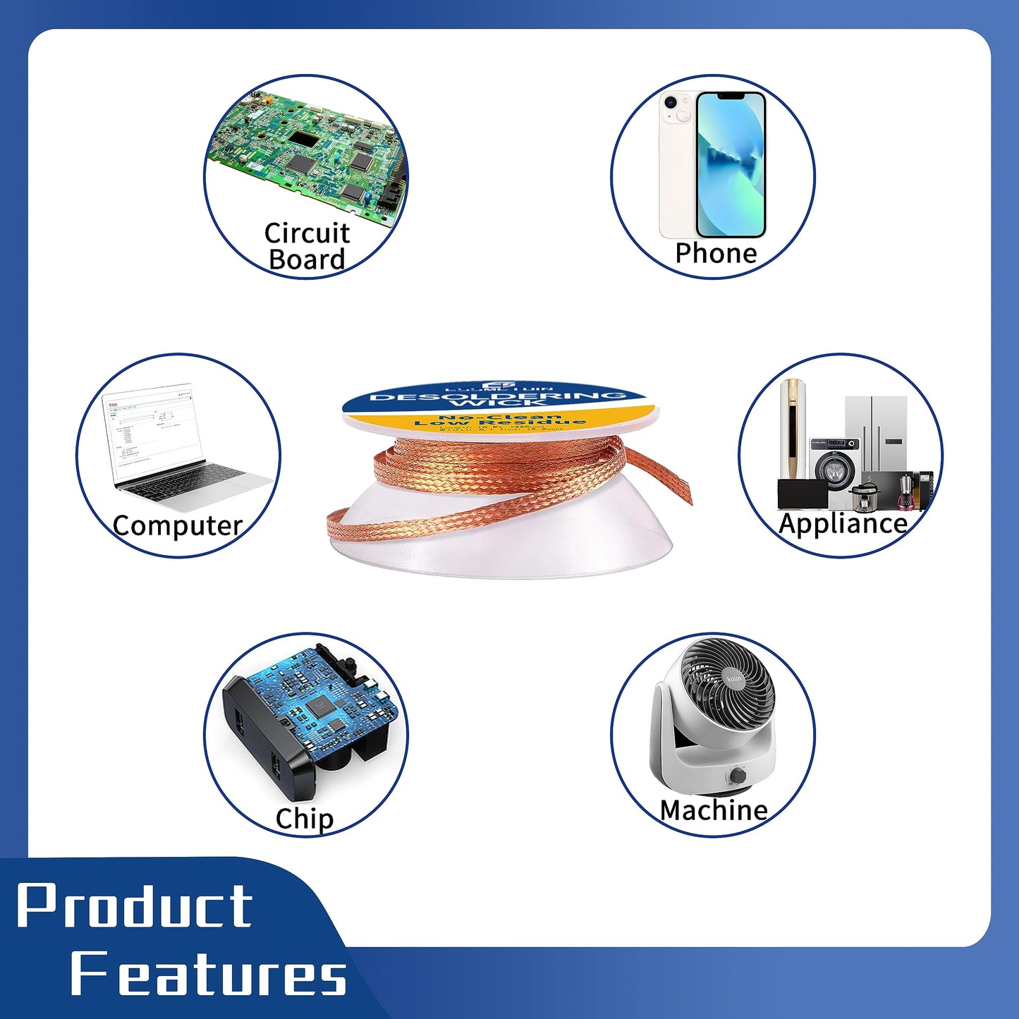 Sn42/Bi58 Lead Free Solder Paste (30g) & No Clean Soldering Flux(10cc) & Soler Wick for Electronic Soldering, SMD/SMT Remove