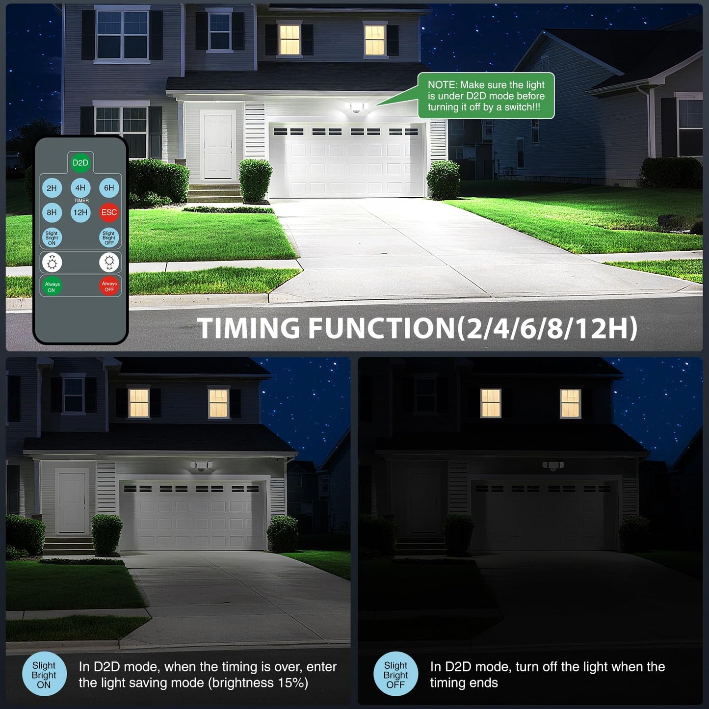 iMaihom 130W Flood Lights Outdoor, 13000LM, IP65 Waterproof, Remote Control, 3 Adjustable Heads, Black, Model BDD130D-3