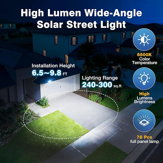 Solar Lights Outdoor Waterproof - 6500K Solar Street Lights Outdoor IP66 Waterproof LED Flood Light with Motion Sensor and Remote Parking Lot Lights Dusk to Dawn for Backyard/Outside/Garage 4Packs