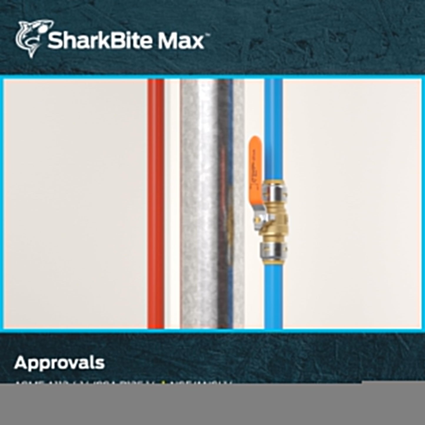 SharkBite Max 3/4 Inch Ball Valve, Push To Connect Brass Plumbing Fitting, Water Shut Off, PEX Pipe, Copper, CPVC, PE-RT, HDPE, UR22185A
