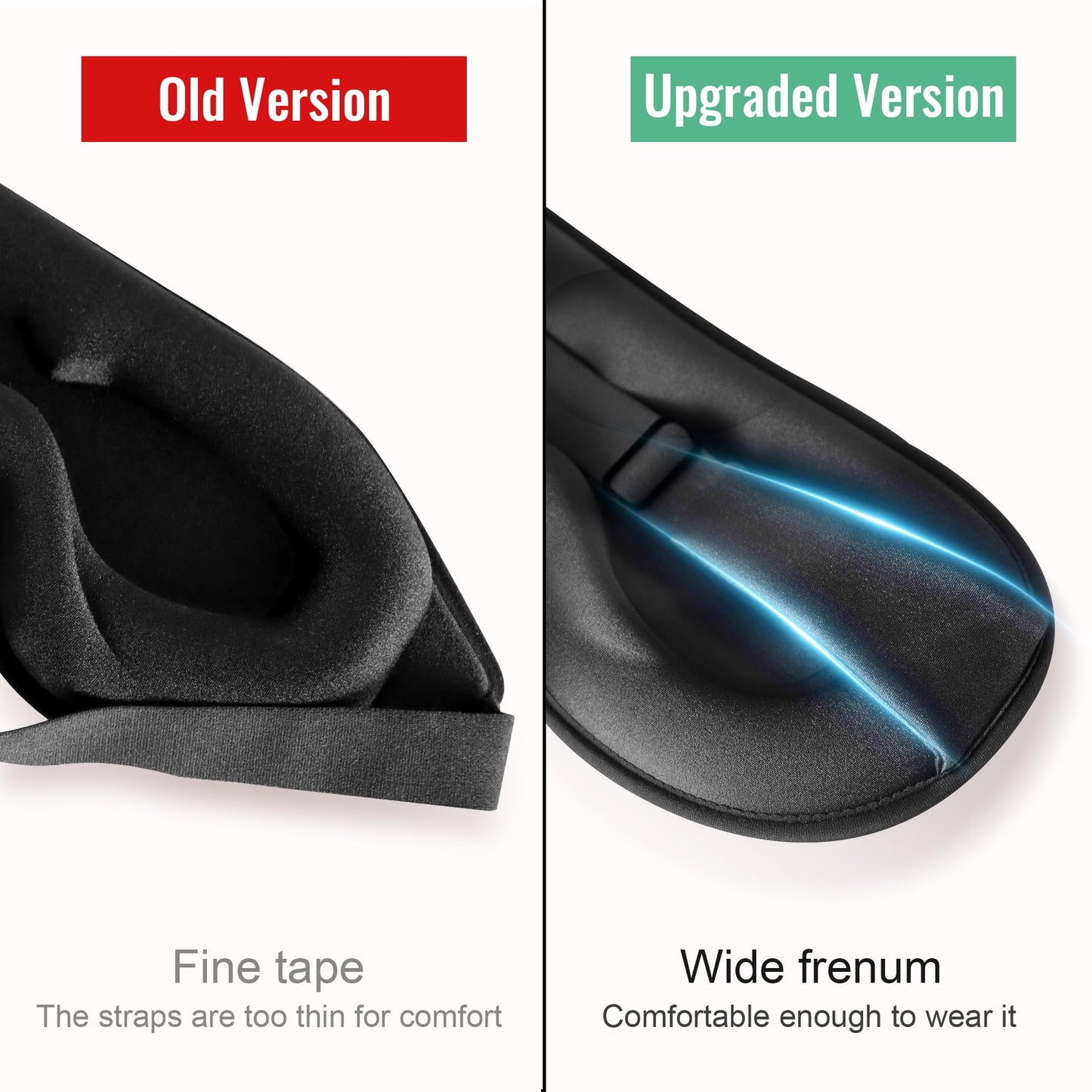 Sleep Mask,Upgraded 3D Deep Contoured Eye Mask for Sleeping,No Pressure Eye Covers 99% Block Out Light Eye Mask with Adjustable Elastic Strap for Sleeping, Yoga, Traveling (1pc,Black)