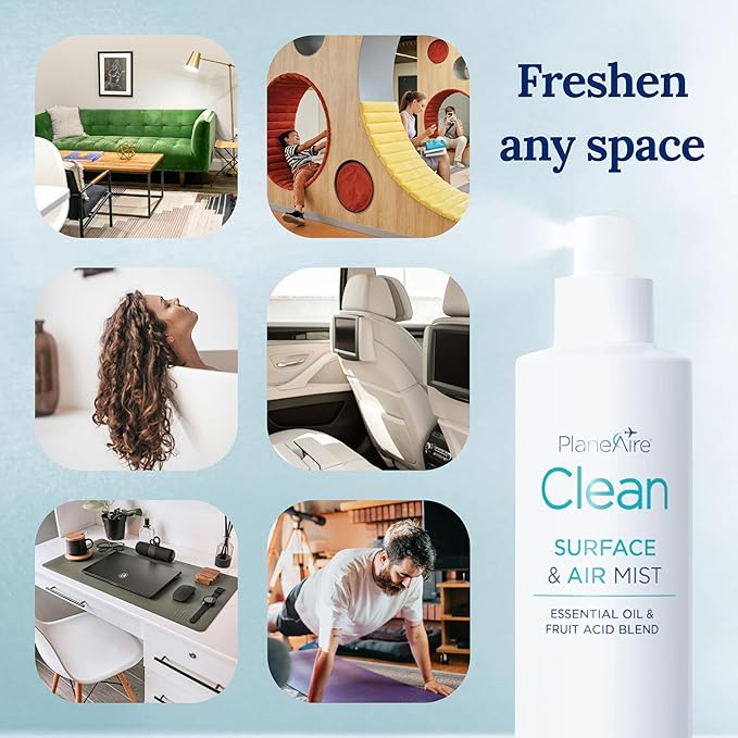 PlaneAire Clean | Surface Cleaner and Air Freshener | All Purpose Cleaning Spray | Natural Odor Eliminator | Cleaning Supplies | Room Spray | Household Cleaning