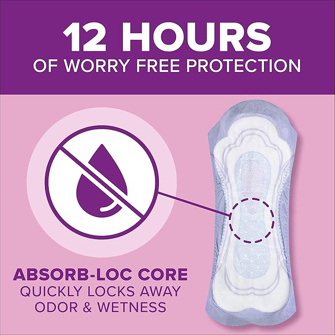 Poise Incontinence & Postpartum Pads for Bladder Leaks, 5 Drop Maximum Absorbency, Regular Length, 96 Count, Packaging May Vary