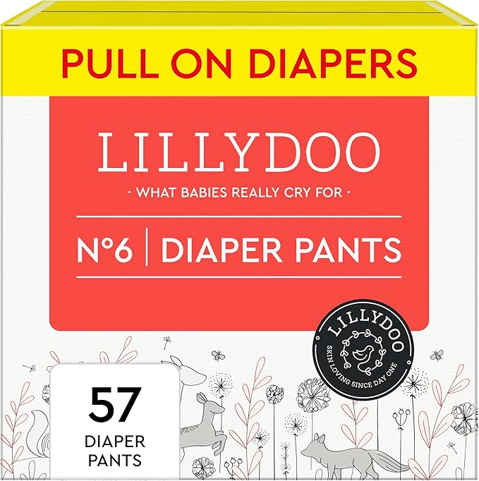 Diaper Pants Toddlers - Size 6 (33+ lbs), Half-Monthly Supply (55 Count), Skin-Friendly, Ultrasoft, Chlorine-Free, Snug Fit & Absorbent Pull On Diapers